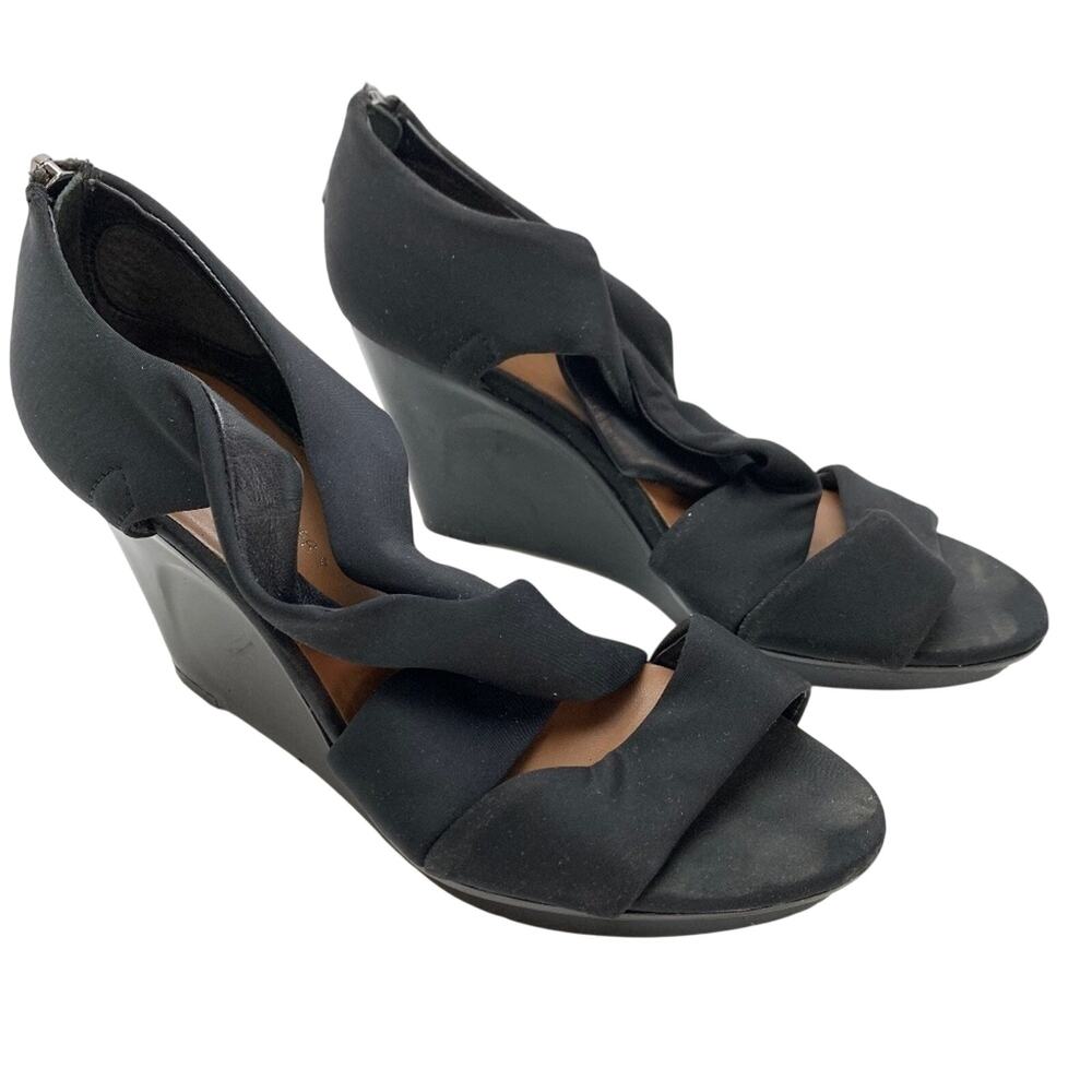 DONALD J PLINER Black Wedge Sandals AURORA sz 6.5